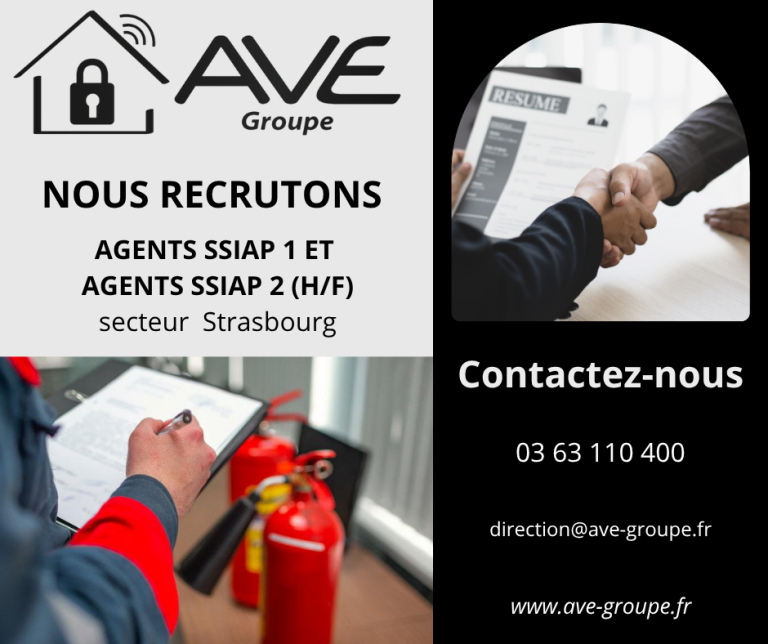NOUS RECRUTONS DES AGENTS SSIAP 1 ET SSIAP 2